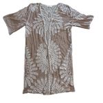 Rebellion Again Sheer Lace Duster Swim Cover Up; Layering; Boho; size Large Tan Photo 2