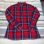 Kuhl  Womens S Plaid Red Blue Flannel Button Up Shirt Outdoor Hiking‎ Photo 0