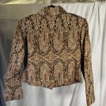 Vintage Anage Paisley Tapestry Sequin Embellished Cotton Jacket Small Artsy Brown Photo 9