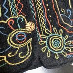 Chico's Vintage 90s Chico’s Embroidered Cardigan Sweater Jacket Abstract Colorful Artsy Photo 2