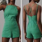 Anthropologie Maeve Strappy Micro Romper, Size XS Green Photo 1