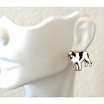 Big Dogs Vintage Enamel St Bernard Dog Figural Post Earrings Photo 4