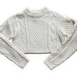 H&M Cream Cableknit Cropped Mockneck Sweater XS Photo 0