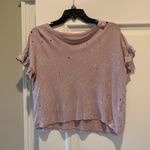 American Eagle Top Distressed Blush XS Crop Photo 8