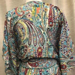 cupio 2pc- Silk Blend Blouse and Maxi Skirt Paisley with Flowers Print Photo 5