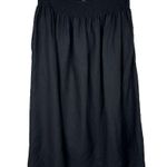 Chico's Chico’s SZ 2.5 (14) Linen Maxi Skirt Embroidered Eyelet Hem Smocked Waist Black Photo 3