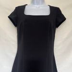 Shape FX Square Neck Sheath Dress Sz 2 Y2K Minimal Shapewear LBD Capsule Fitted Black Photo 1