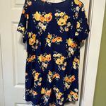 Bobbie Brooks Navy Floral Short Sleeve dress Blue Size 1X Photo 1
