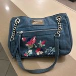 Nicole Miller Nicole by Blue Floral Embroidered Shoulder Bag-no flaws Photo 2