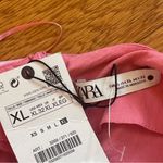 ZARA Twisted Straps Straight Cotton Dress Pink Sleeveless Round Neck Midi Sz XL Photo 13