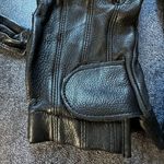 Women's Deerskin Motorcycle Gloves Black Photo 3