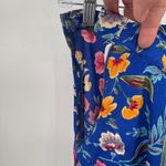 Maggy London Vintage Floral Midi Skirt Lightweight Vibrant Blue Womens Size 10 Photo 4