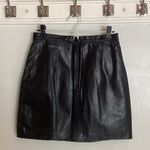 RINZI VINTAGE BLACK LEATHER MINI SKIRT Sz 7/8 EXCELLENT SHAPE Photo 2