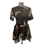 Endless Rose  Large (S) Exquisite Birds Art-To-Wear Hi-Low Sheer Blouse Cover Photo 2