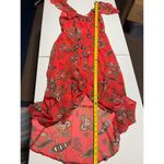 Eyeshadow  Red Floral Print Dress Ruffle Sleeve Summer Casual Size S Photo 7