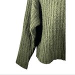 American Eagle  Cropped Chunky Knit Sweater Dark Green Size Small Photo 2