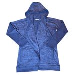 Athleta  Blissful Wrap Sweater Medium Blue Open Cardigan Hood Pockets Thumb Holes Photo 4