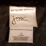 Just My Size New Top Womens 1X Plus Size Black Velvet Boyfriend EMB Rose Floral Photo 6