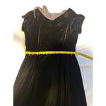 Vintage Womens Black Velvet Art Deco Dress Retro Union Label Dark Girly SIZE M/L Size M Photo 3