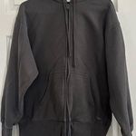 tna sweatfleece cozy fleece boyfriend fit zip up hoodies size small grey Gray Photo 0