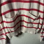 st. john's bay  Ivory and Red Stripes Crew Neck Long Sleeve Sweater S Photo 5