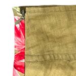 Vintage 90s Tan Red Yellow Linen Floral Hawaiian Hibiscus Floral Mini Skirt 14P Photo 5