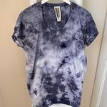 Free People Ragabond “L.A.” Blue and White Tie Dye Short Sleeve T Shirt SZ S Photo 10