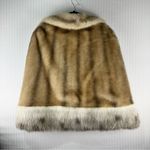 Sears Regina Glenara By Glenoit Faux Fur Cape Stole Shawl Collar Jacket Large Tan Photo 1