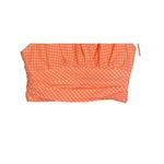 ZARA Gingham Ruched Smocked Back Crop Top Tie Straps XS Orange White #2975 Photo 3