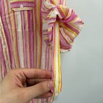 Fresh Produce  Shirt Womens Multicolor Stripe Button Up Cotton Tab Sleeve Xl Photo 5