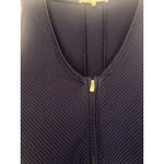 Maje  Trend Ribbed Top Chevron Summer Sleeveless Top Navy Blue Size 3 Photo 3