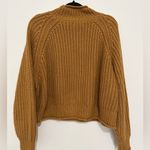 Roolee  mock neck pullover knit sweater size large orange burnt rust wool blend Photo 2