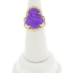 Gold Plated Purple Buddha Adjustable Ring Photo 3