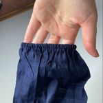 Loft navy striped wrap back long sleeve top sz S Photo 5