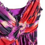 Bisou Bisou Michele Barbot Y2K V-Neck Lined Ruffled Knee Length Dress Size 14 Photo 2