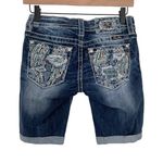 Miss Me Signature Crop Embellished Bermuda Shorts Sz 26 Angel Wings Distressed Photo 1