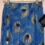 NEW Vintage Deadstock Peacock Feather Print Pants new with tags Blue Photo 2