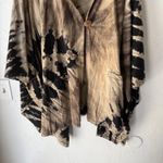 Emery Studio Tie Dye Hooded Poncho Cape Cardigan Cotton Boho Hippie Festival Brown Size undefined Photo 3