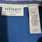 Villager by Liz Claiborne Petite Blue V Neck Sweater Knit Shirt Collar Combo M Size undefined Photo 5