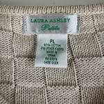 Laura Ashley Vintage  Ivory Gold Metallic Basketweave Knit Cardigan Sweater Large Photo 3