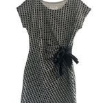 Anthropologie  Isabel Black and Off White Geometric Side Tie Dress Size Small Photo 2