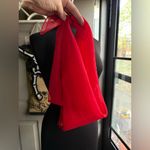 Vintage Vera red chiffon sheer square neck head scarf Photo 5