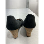 Aerosoles Womans Heel Rest Pumps Cork Wedge 7.5 M Black Slip On Round Toe Photo 4