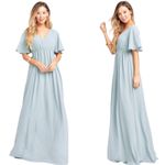 Show Me Your Mumu  Emily Empire Maxi Dress L Silver Sage NWT Formal Photo 1