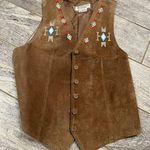 Cambridge  Dry Goods 100% Leather Vest Small Lined Western Aztec Southwestern Photo 0