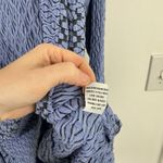 Habitat  3D Knit Blue Tunic Shirt Lagenlook Boho Artsy Womens Medium Photo 4