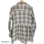 Tulip | Small | Black and White Plaid Gauzy Babydoll Button Down Top Shirt Photo 2