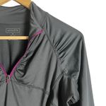Athleta  Interpid Sun Shield Gray Long Sleeve Quarter Zip Shirt Size Medium Photo 2
