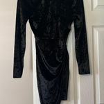 Lulus So Magical Black Velvet Long Sleeve Mock Neck Bodycon Dress Photo 3