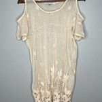 Lovers + Friends WEEKEND TUNIC cream natural cold shoulder unlined size large Photo 2